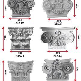 Mẫu phù điêu hoa văn đầu cột vuông 7