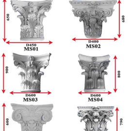 Mẫu phù điêu hoa văn đầu cột tròn 2