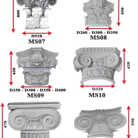 Mẫu phù điêu hoa văn đầu cột tròn 3