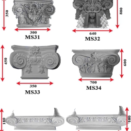 Mẫu phù điêu hoa văn đầu cột vuông 5