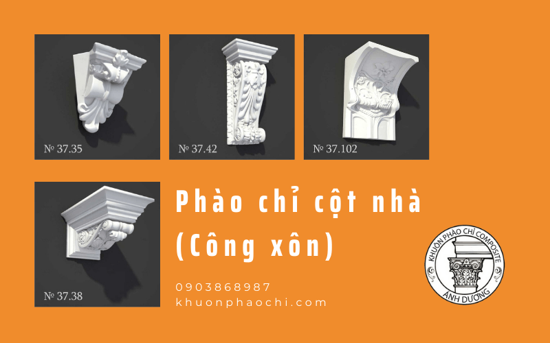 phào chỉ cột nhà (công xôn)