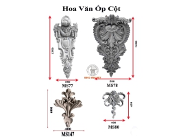 Mẫu phù điêu hoa văn ốp cột 1