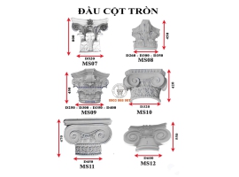 Mẫu phù điêu hoa văn đầu cột tròn 3