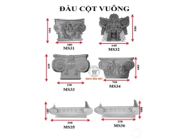 Mẫu phù điêu hoa văn đầu cột vuông 5